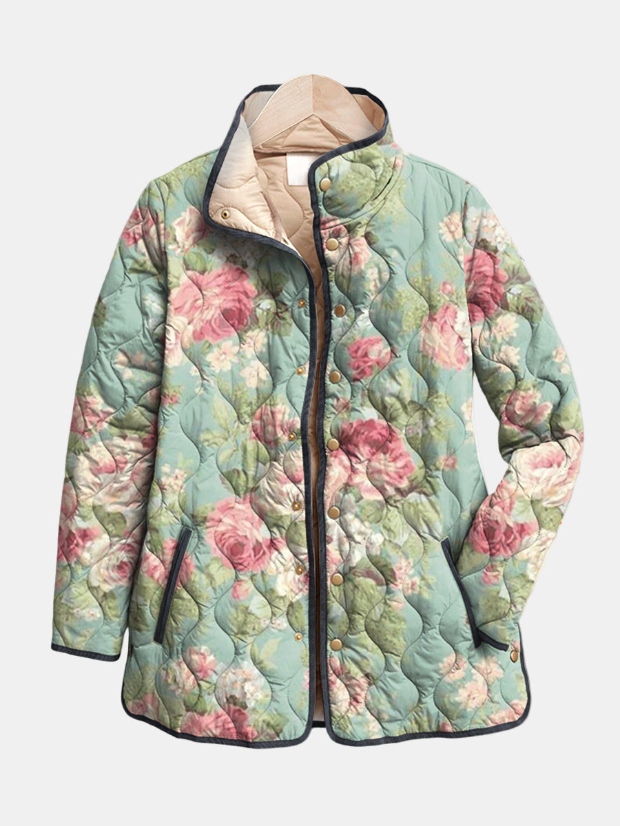 Beverley™ | Retro Floral Quilted Jacket