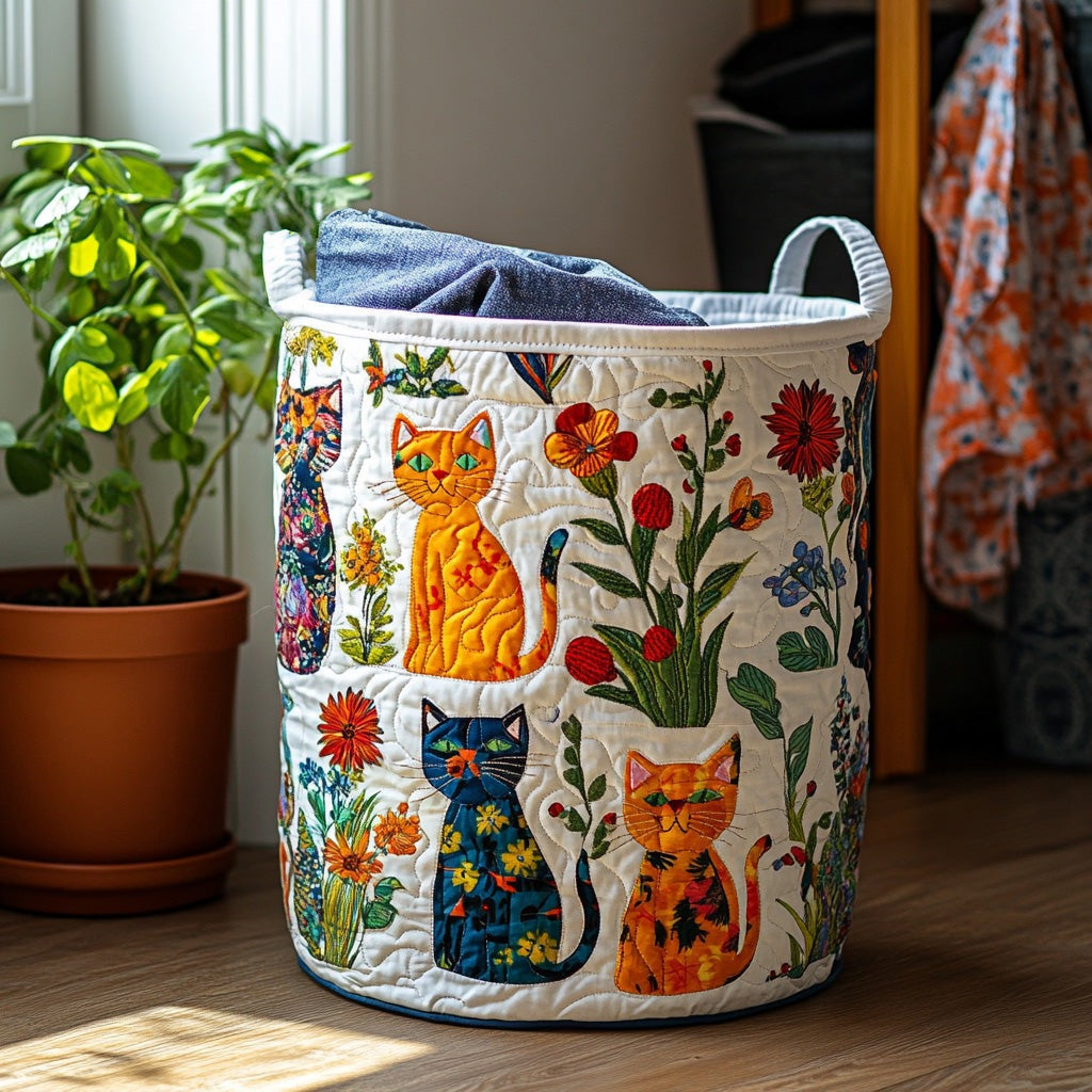 Marnie | Painted Cat Garden Laundry Basket