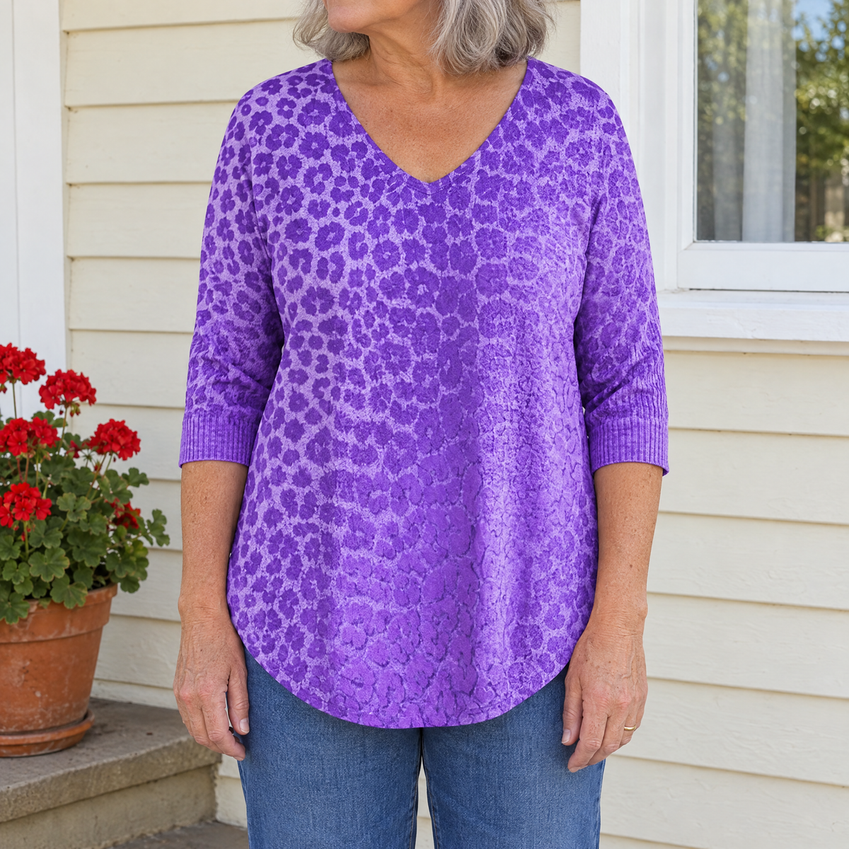 Ella vintage casual t-shirt worn by an Australian woman