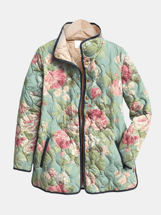 Beverley™ | Retro Floral Quilted Jacket