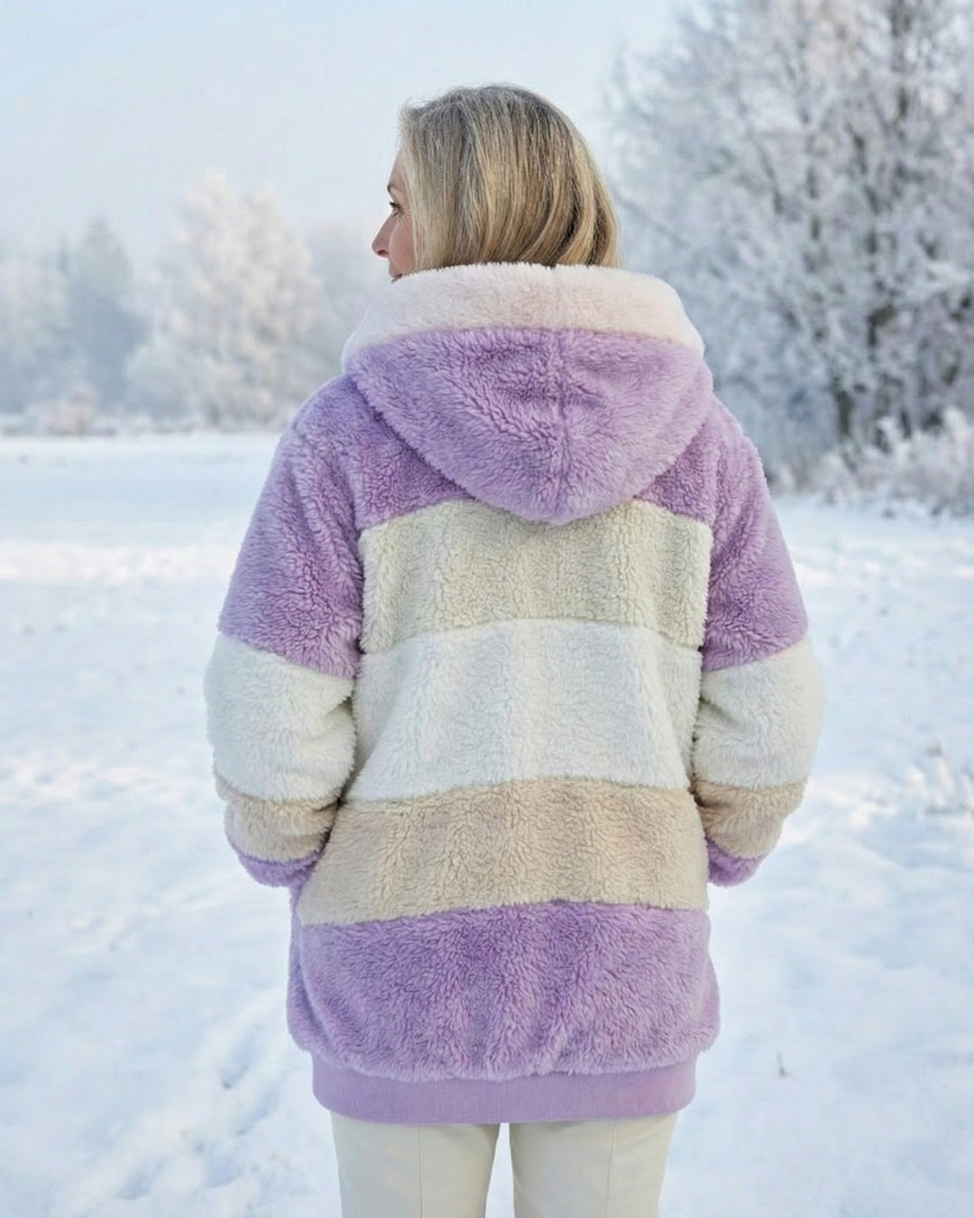Colorblock Plush Jacket