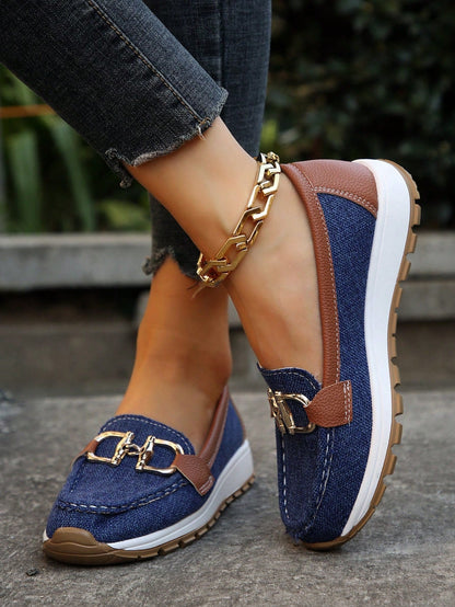 Ellie - Flat Moccasins with Buckle