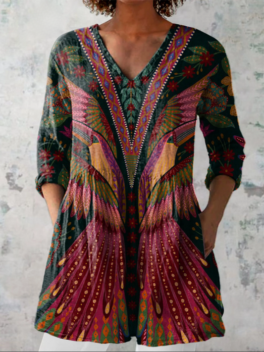Manon - Long Blouse with V-Neck