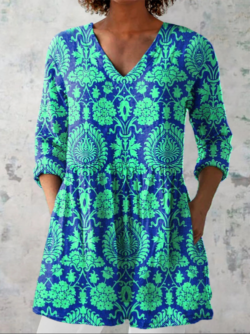 Ines - Long Blouse with V-Neck