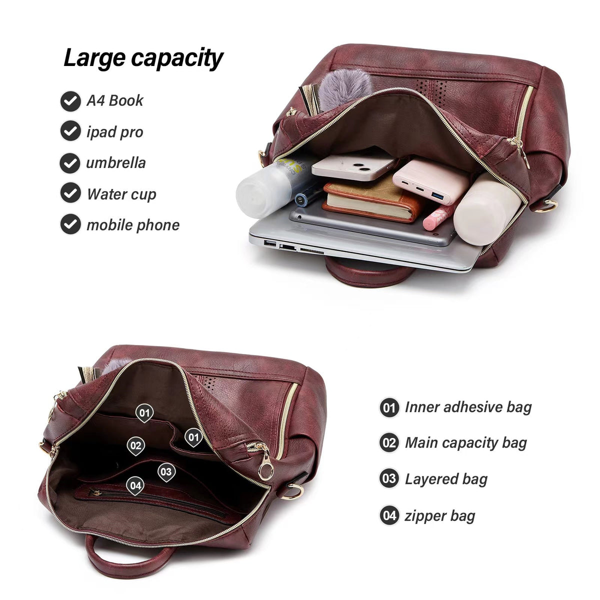 Luxury Leather 2-in-1 Convertible Backpack + Free Pouch