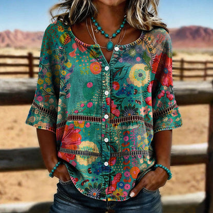 Sienna™ | Vintage Floral Blouse