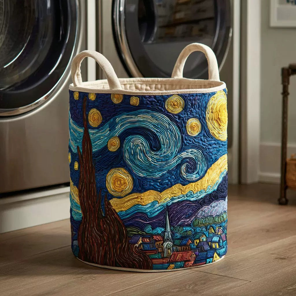 Vincent | Starry Night Village Laundry Basket