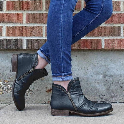 WOMEN ZIPPER WATERPROOF ANKLE-SUPPORT BOOTS 2025