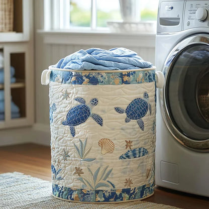 Shelly | Blue Turtle Cove Laundry Basket