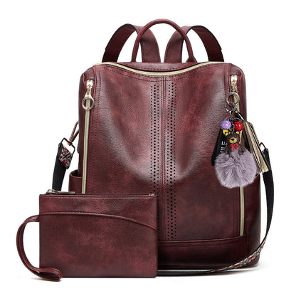 Luxury Leather 2-in-1 Convertible Backpack + Free Pouch