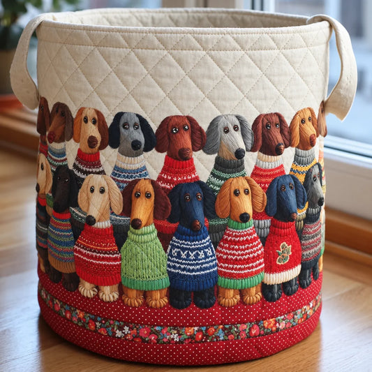 Fritz | Dachshund Sweater Parade Laundry Basket