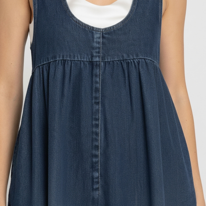 Saylor - Vintage Washed Soft Cotton Feel Denim Maxi Dress