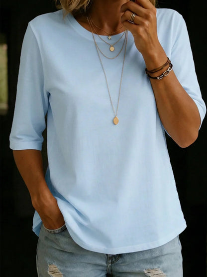 Hazel™ | Relaxed Elbow-Sleeve Cotton Tee